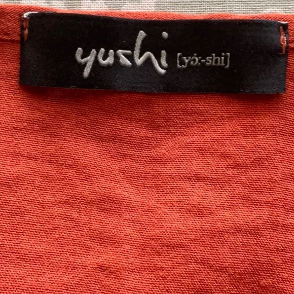 Yushi Women’s Orange 3/4 Sleeves Tunic Lagenlook Blouse Size X-Large - Picture 3 of 10